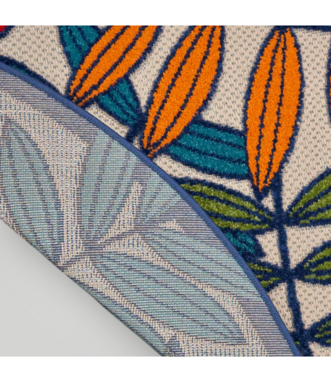 51561 Multicolor Round Indoor/Outdoor Area Rug 8'x8'