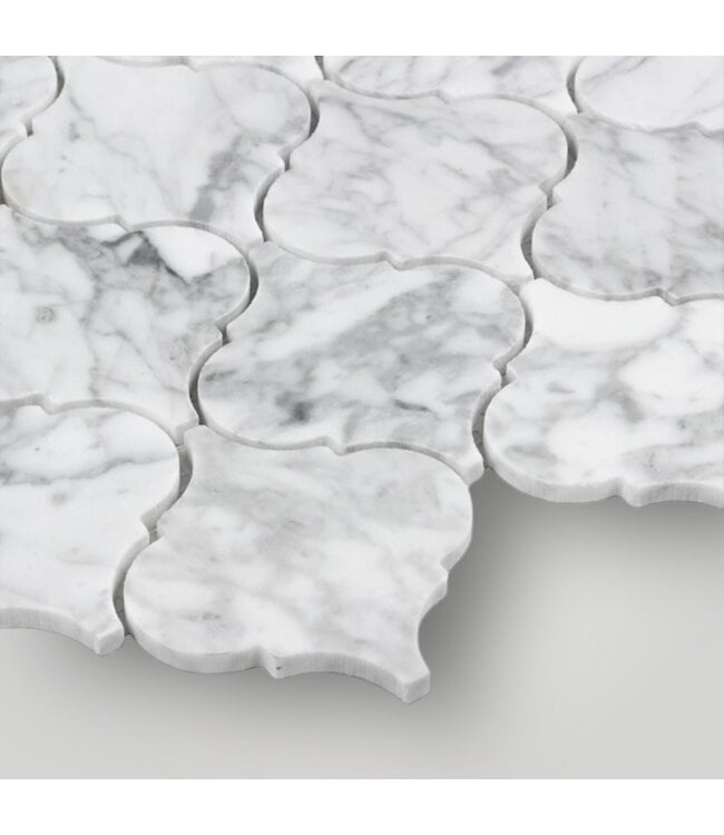 51564 White Glossy Mosaic Marble Tile Set of 29-pcs