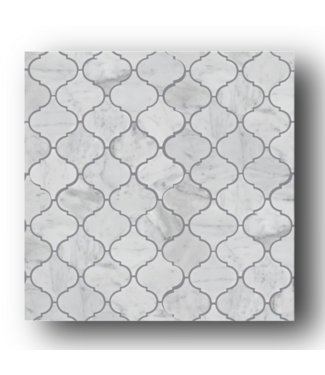 51564 White Glossy Mosaic Marble Tile Set of 29-pcs