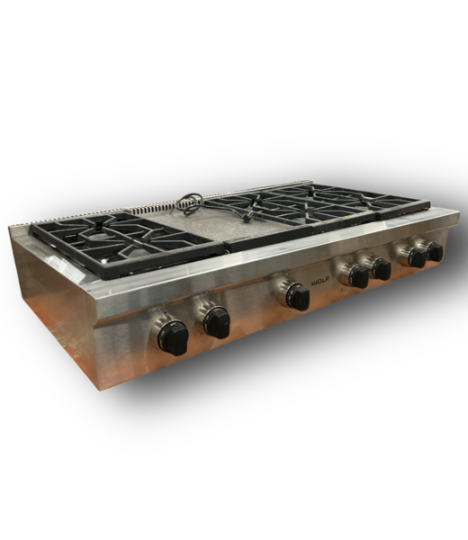 51581 6-Burner Range-Top With Griddle 48"W x 8"H