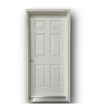 51604 Fiberglass 6-Panel Prehung Exterior Door 36" x 80"