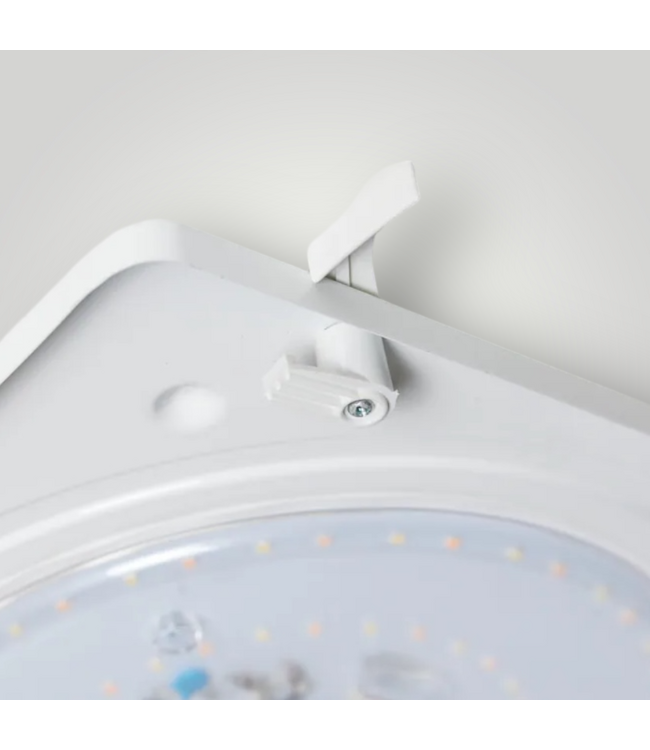 51612 White Flush Mount LED Light & Plastic Shade 12"