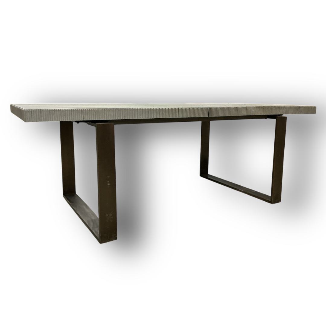 51591 Rectangular Dining Table With Bronze Finished Base - Bud's Warehouse