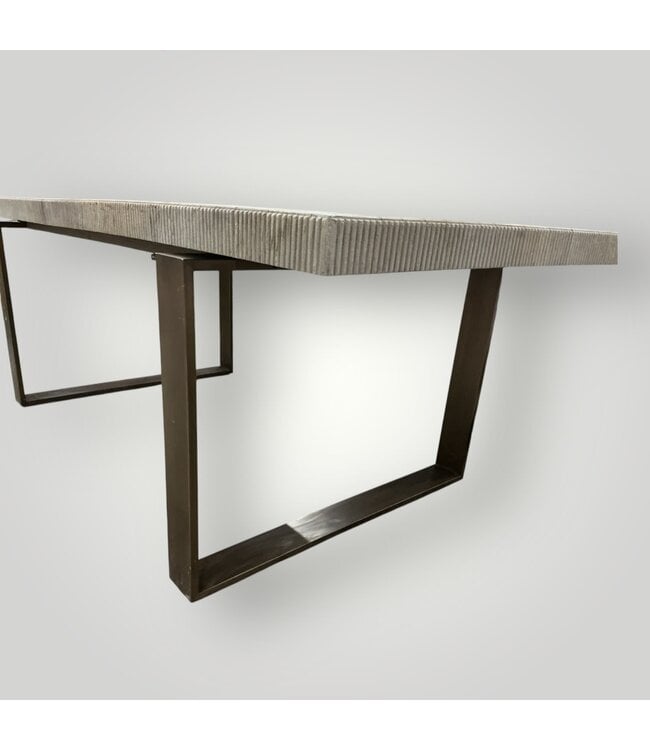 51591 Rectangular Dining Table With Bronze Finished Base