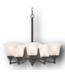 51625 5-Light Bronze & Frosted Glass Chandelier