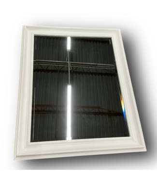 51633 Cream Wood Frame Wall Mirror 27.75"W x 33.75"H