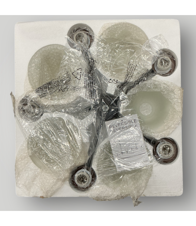 51625 5-Light Bronze & Frosted Glass Chandelier