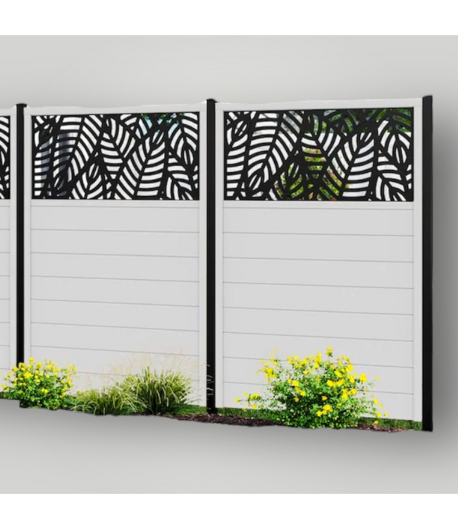 51646 Black Steel Privacy Fence Post 2"W x 96"H