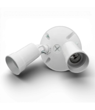 51669 White Outdoor Twin Flood Light Fixture 6-pk