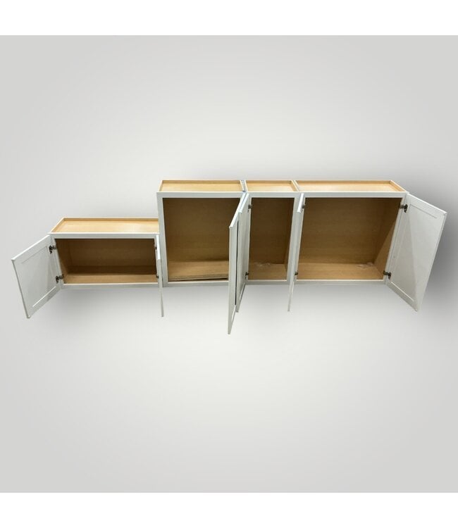 51676 Crisp White Wall Cabinet Set of 4-pcs