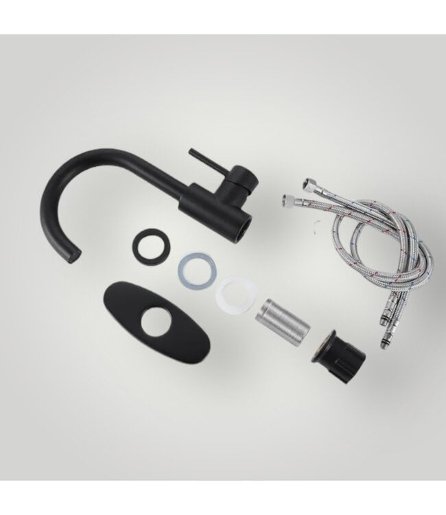 51695 Matte Black Single Hole Bathroom Faucet