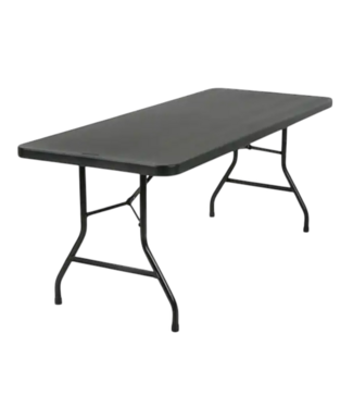 51719 8-Person Rectangle Resin Black Folding Table