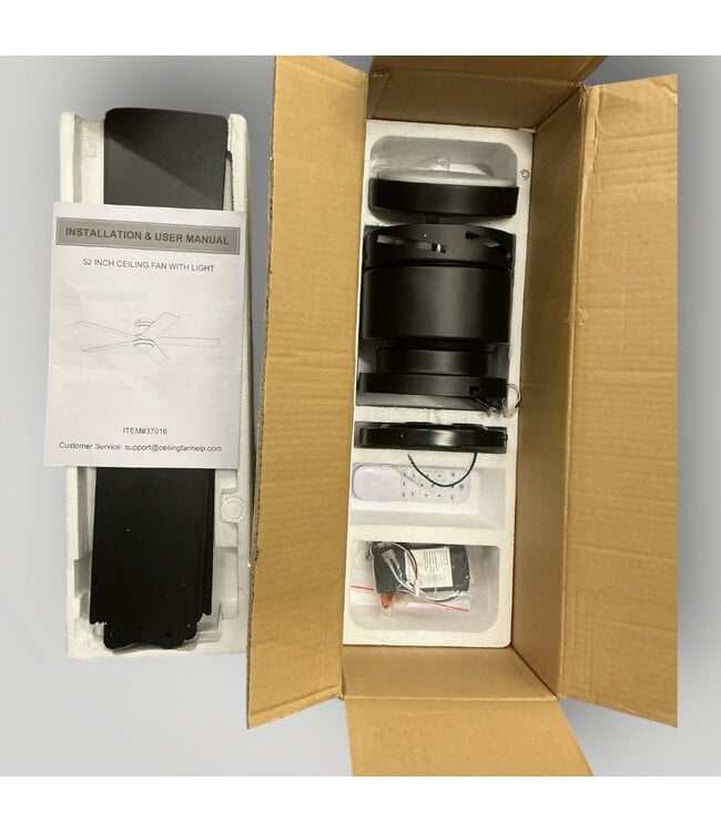 51723 Plain Black 5 Blade Flush Mount Ceiling Fan