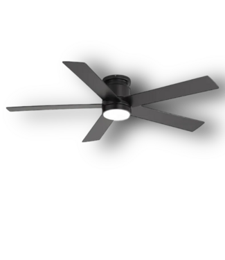 51723 Plain Black 5 Blade Flush Mount Ceiling Fan