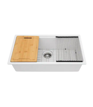 51724 White Quartz 30" Workstation Sink