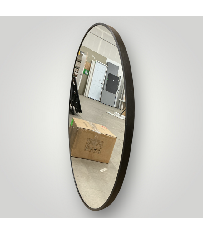 51735 Round Black Metal Wall Mirror 32"