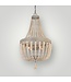 51742 Cait 4-Light White Wood Beaded Pendant