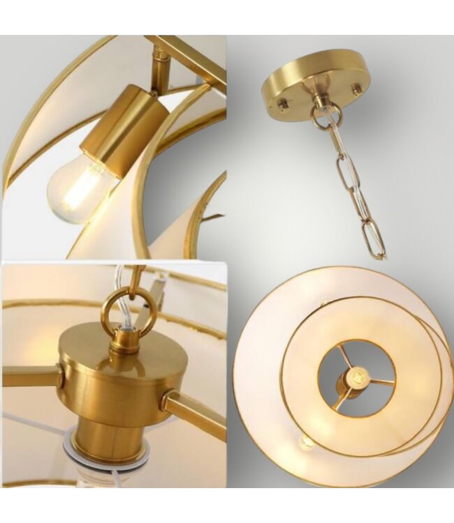 51745 Poplar 4-Light Steel & Fabric Chandelier