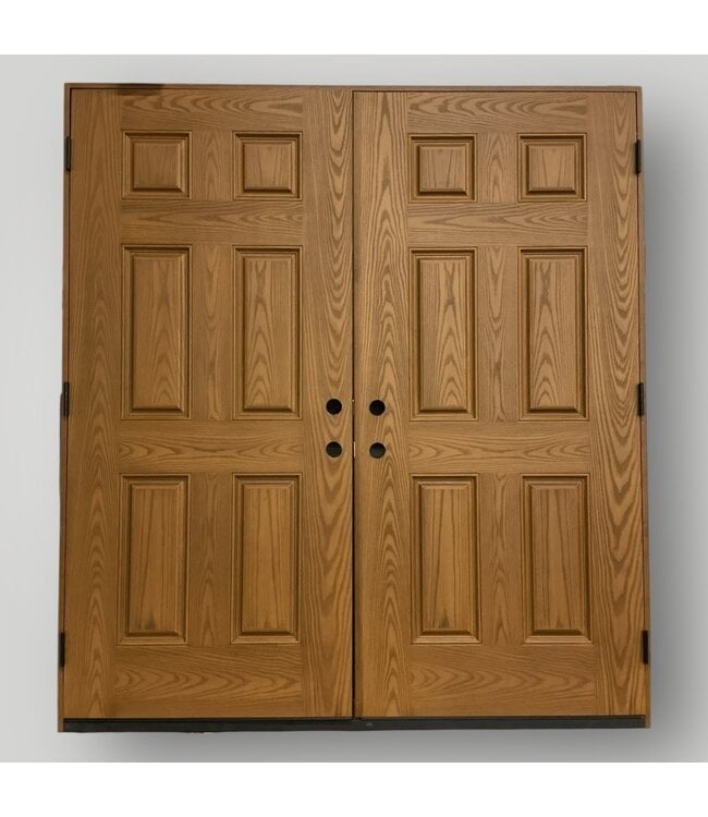 51746 Fiberglass French Prehung Entry Door 74"W x 80"H