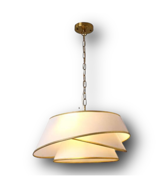 51745 Poplar 4-Light Steel & Fabric Chandelier