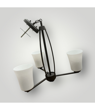 51754 3-Light Chandelier With White Glass Shades