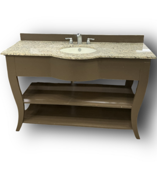 51769 Wood & Quartz Bathroom Vanity 58"W