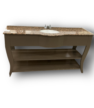 51772 Baltic Brown Quartz Top Bathroom Vanity 58"W