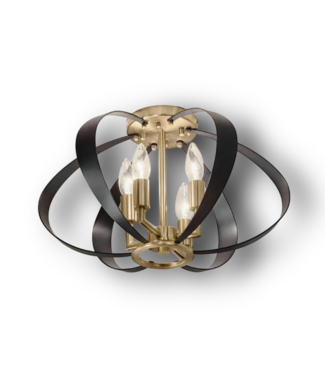 51778 Cecil 4-Light Black Orb Semi Flush Mount