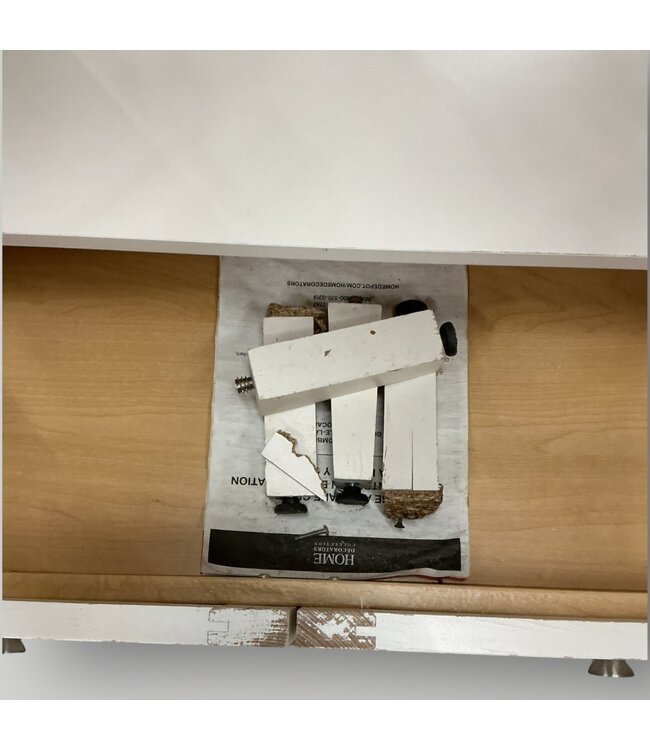 51776 White Bathroom Vanity With Top 36.5"W