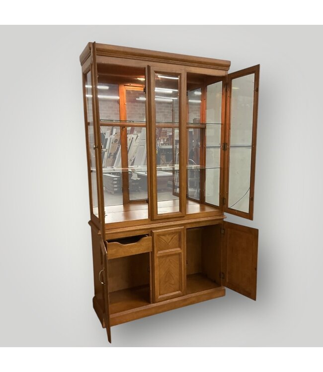 51803 2-Piece Oak China Buffet Cabinet