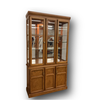 51803 2-Piece Oak China Buffet Cabinet