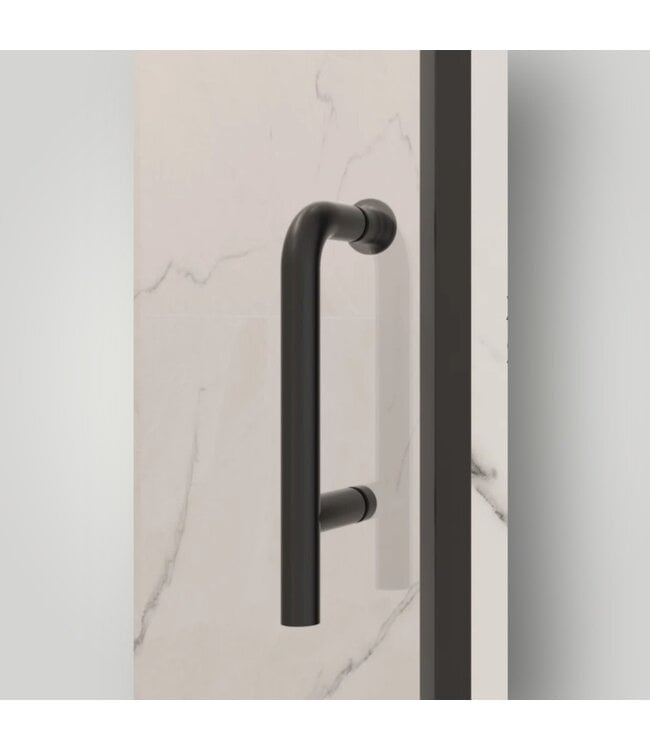 51806 Pivot Black Semi-Frameless Shower Door 38" to 42"W