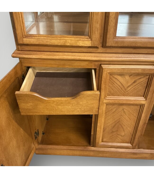 51803 2-Piece Oak China Buffet Cabinet