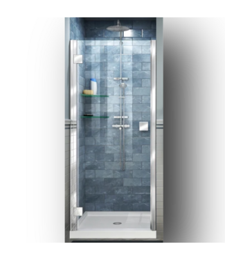 51823 Lumen Chrome Semi-frameless Hinged Shower Door