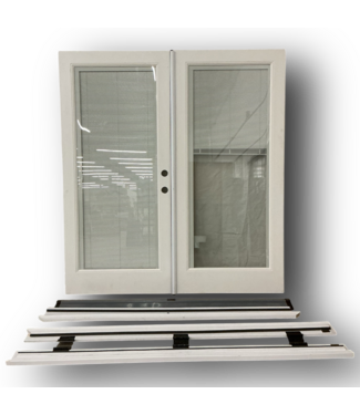 51827 White French Doors With Mini Blinds 72"W x 79"H