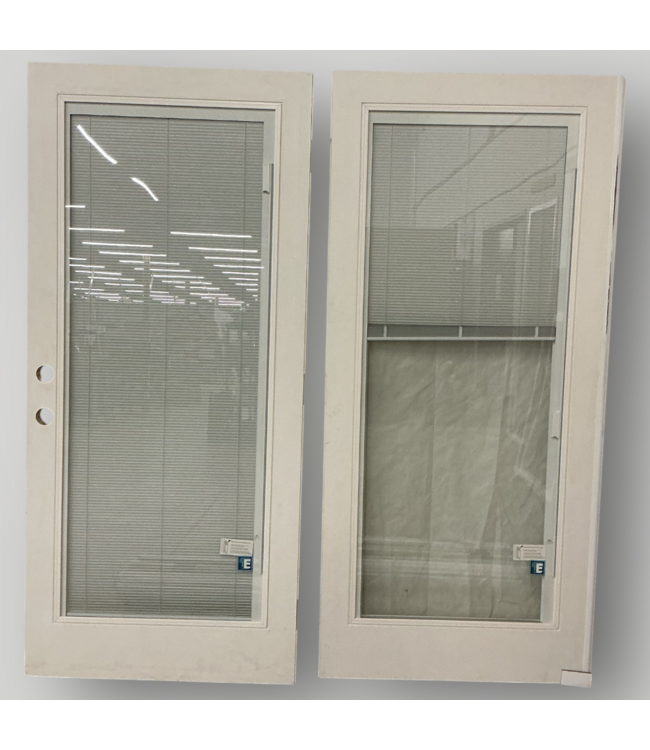 51827 White French Doors With Mini Blinds 72"W x 79"H