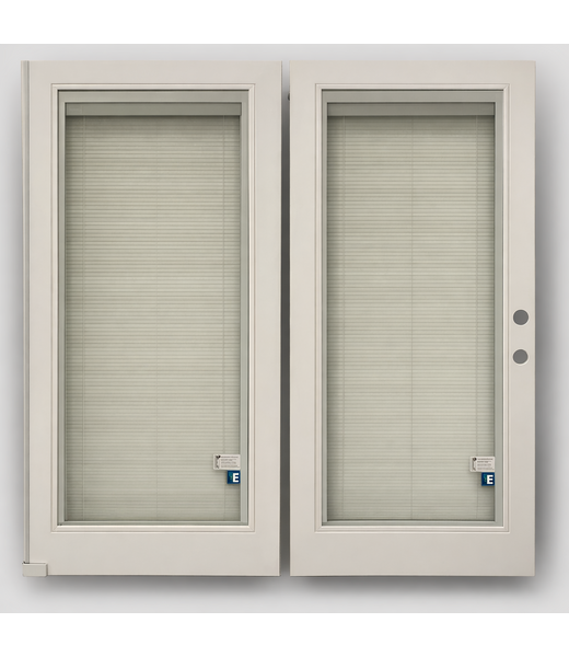 51831 White French Doors With Mini Blinds 72"W x 79"H