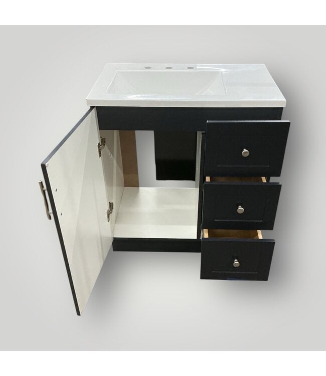 51845 Navy Blue Single Bathroom Vanity w/Top 30.5"W