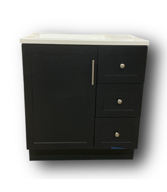 51845 Navy Blue Single Bathroom Vanity w/Top 30.5"W