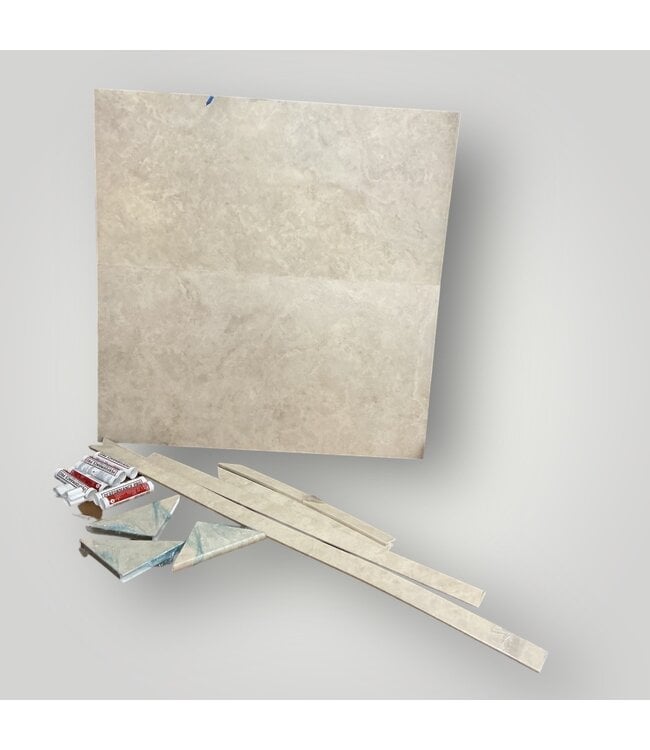 51868 Elite Creme Travertine 3-Piece Bathtub Wall Panel