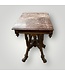 51888 Antique Victorian Parlor Table Rosso Marble Top