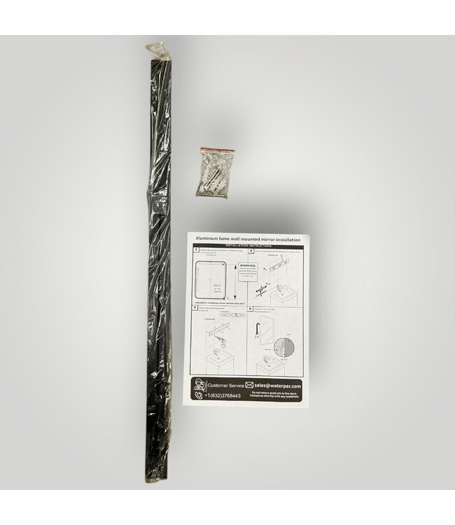 51894 Black Aluminum Framed Rectangular Wall Mirror