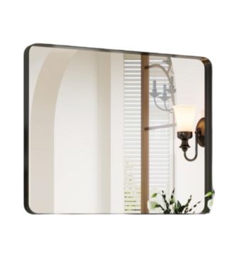 51894 Black Aluminum Framed Rectangular Wall Mirror