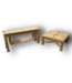 51896 Light Oak & Granite Tables Set of 2