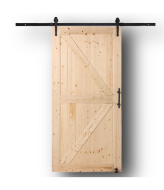 51900 Spruce Solid Core Single Barn Door With Hardware 42"W