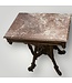 51888 Antique Victorian Parlor Table Rosso Marble Top
