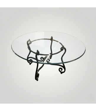 51897 Antique Bronze Round Glass Top Table