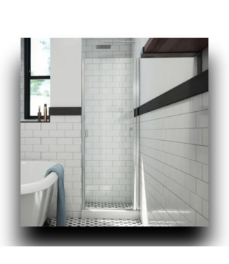 51919 R-Door Polished Chrome Hinged Shower Door 29"W