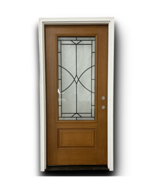 51913 Prehung Fiberglass 3/4 Lite Entry Door 36" x 80" LH