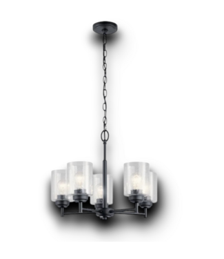 51914 5-Light Antique Black Metal Chandelier